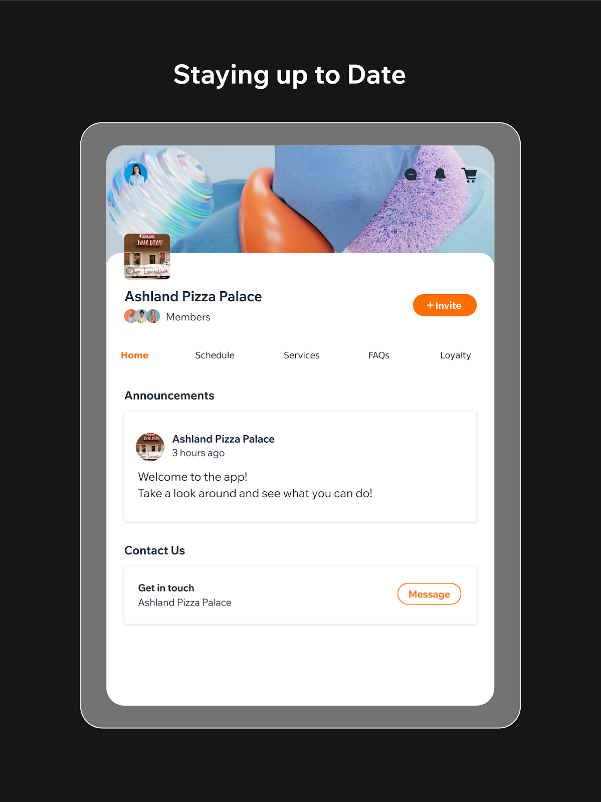 Tablet Dashboard: High-Resolution Dining Portal