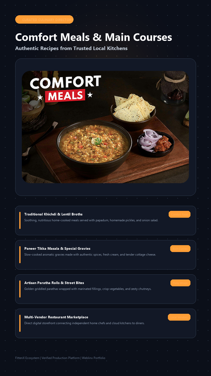 Comfort Food & Main Course Kitchens - Authentic Traditional Menus