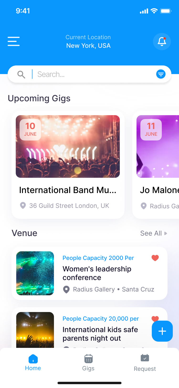 Home & Event Discovery Feed