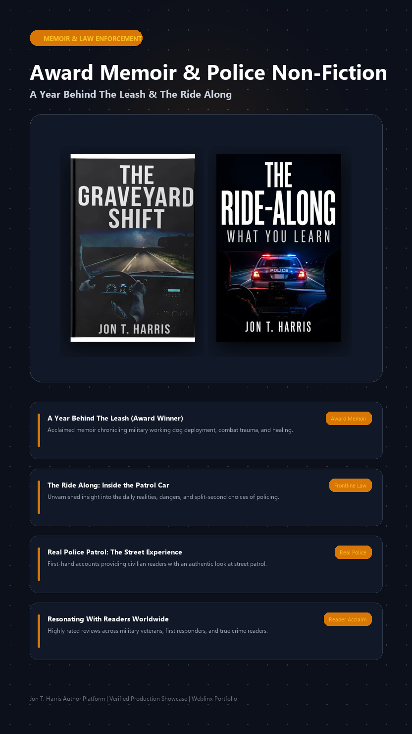 Award-Winning Memoir & Frontline Police Non-Fiction