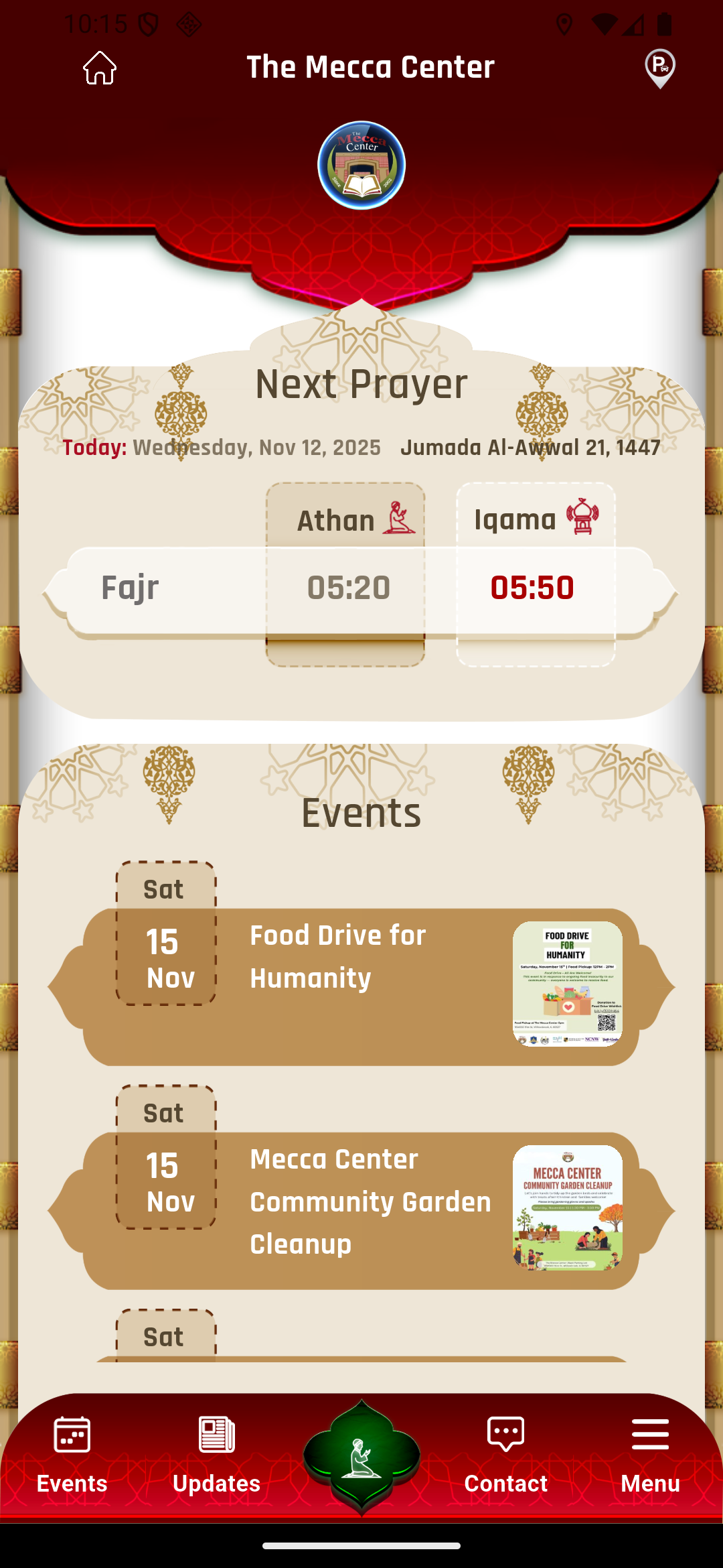 Center Dashboard & Daily Iqama Overview