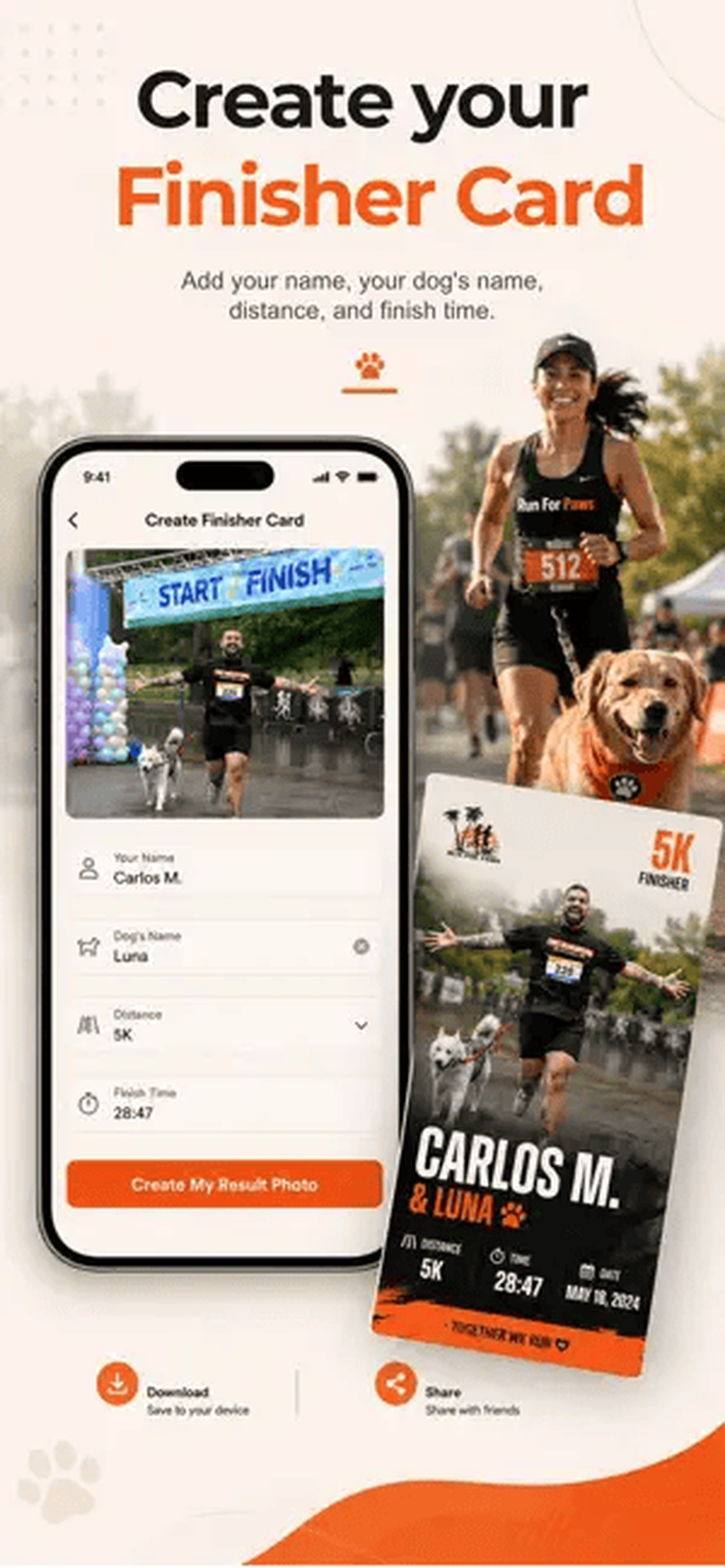 Personalized Finisher Card Generator