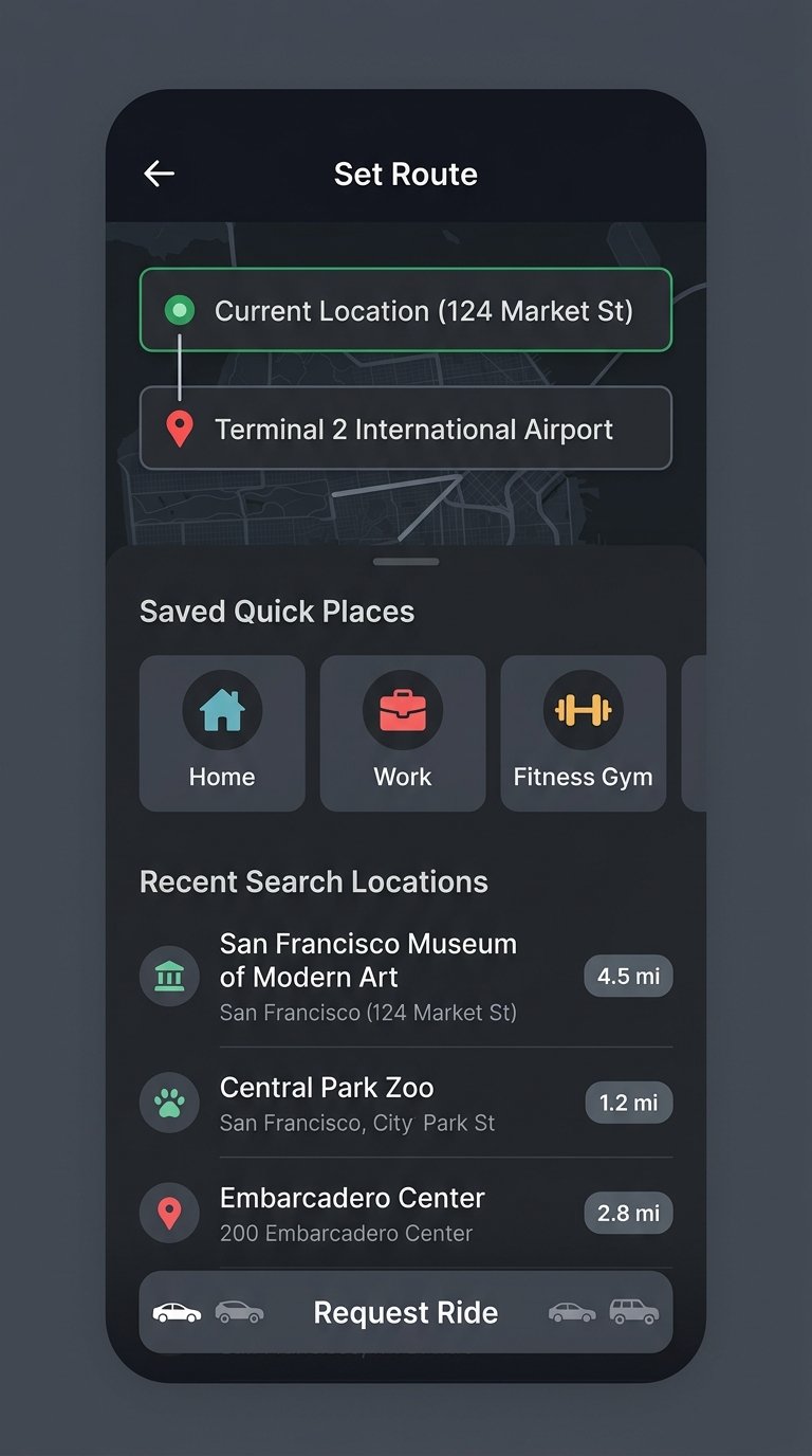 Destination Selection & Saved Places