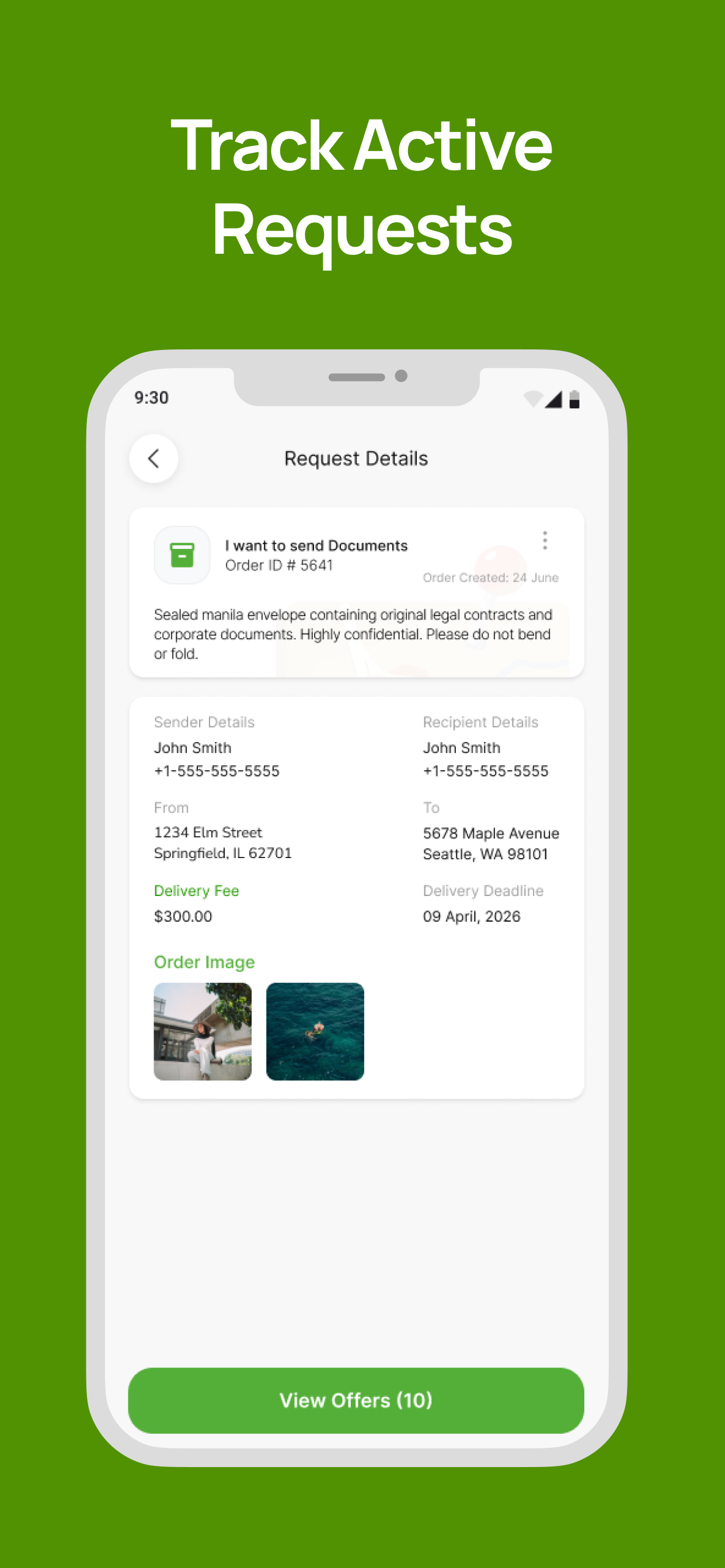 Parcel Request Specifications & Route Matching